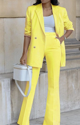 A Casual Suit Wide-Leg Pants Two-Piece Set