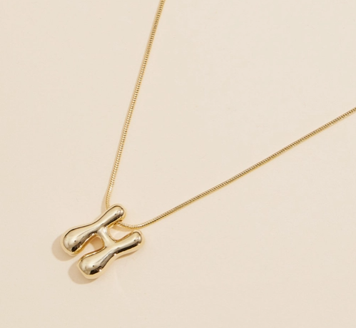 Assorted Letters Bubble Monogram Initial Necklaces