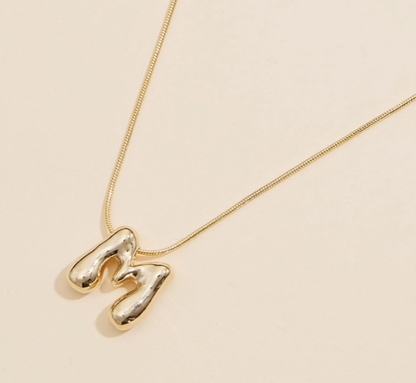 Assorted Letters Bubble Monogram Initial Necklaces