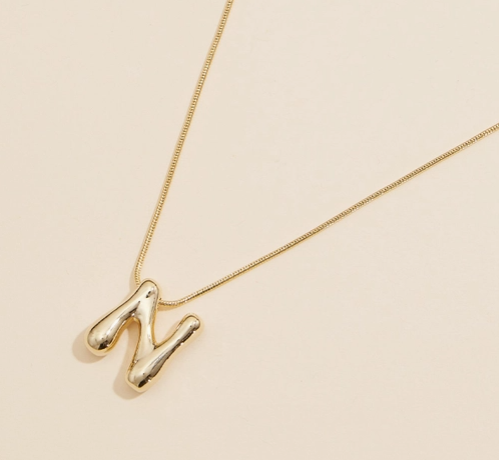 Assorted Letters Bubble Monogram Initial Necklaces